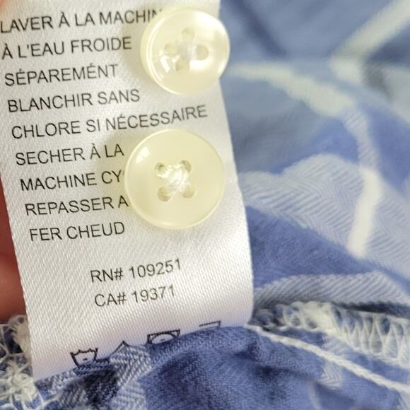 Birds of Paradise by Trovata Blue Plaid Button-Up Peplum Blouse Size XS - Picture 6 of 6